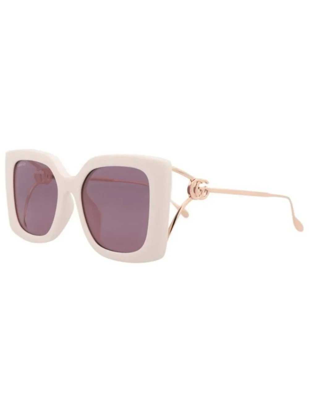 New Gucci Womens Square/Rectangle Ivory Gold Violet Fashion Designer Sunglasses